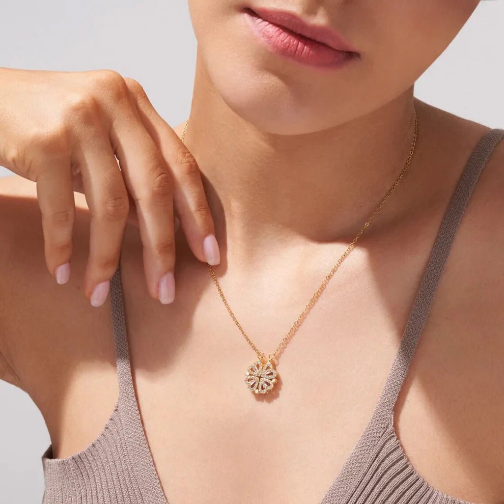 Collar trébol y corazones con imán - Blisse