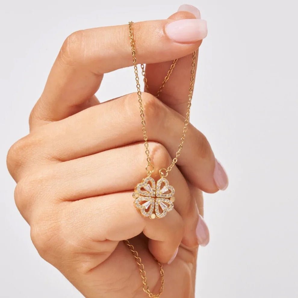 Collar trébol y corazones con imán - Blisse
