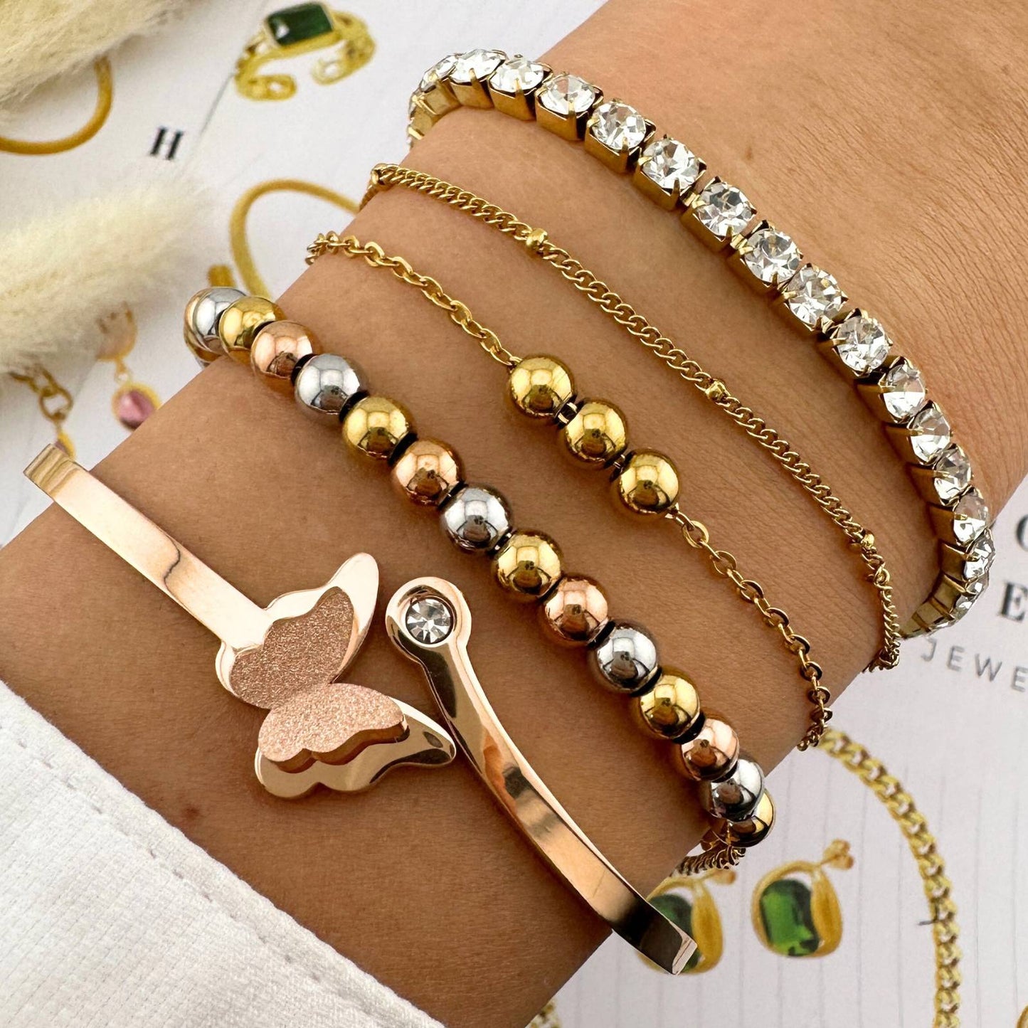 Pulsera Tenis Dorada