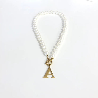 Collar Inicial y Perlas - Blisse