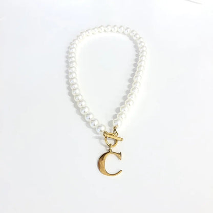 Collar Inicial y Perlas - Blisse