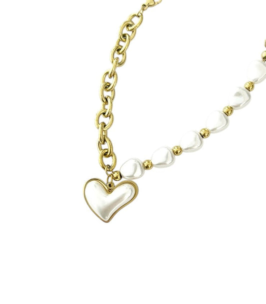 Pulsera corazón y perlas My Store